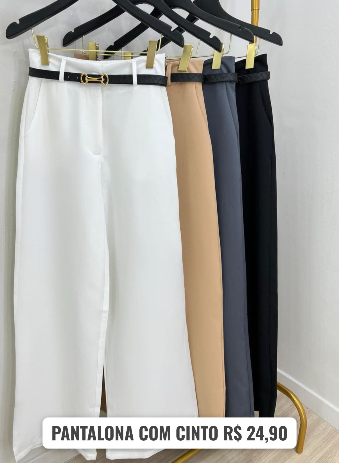 Pants with belt