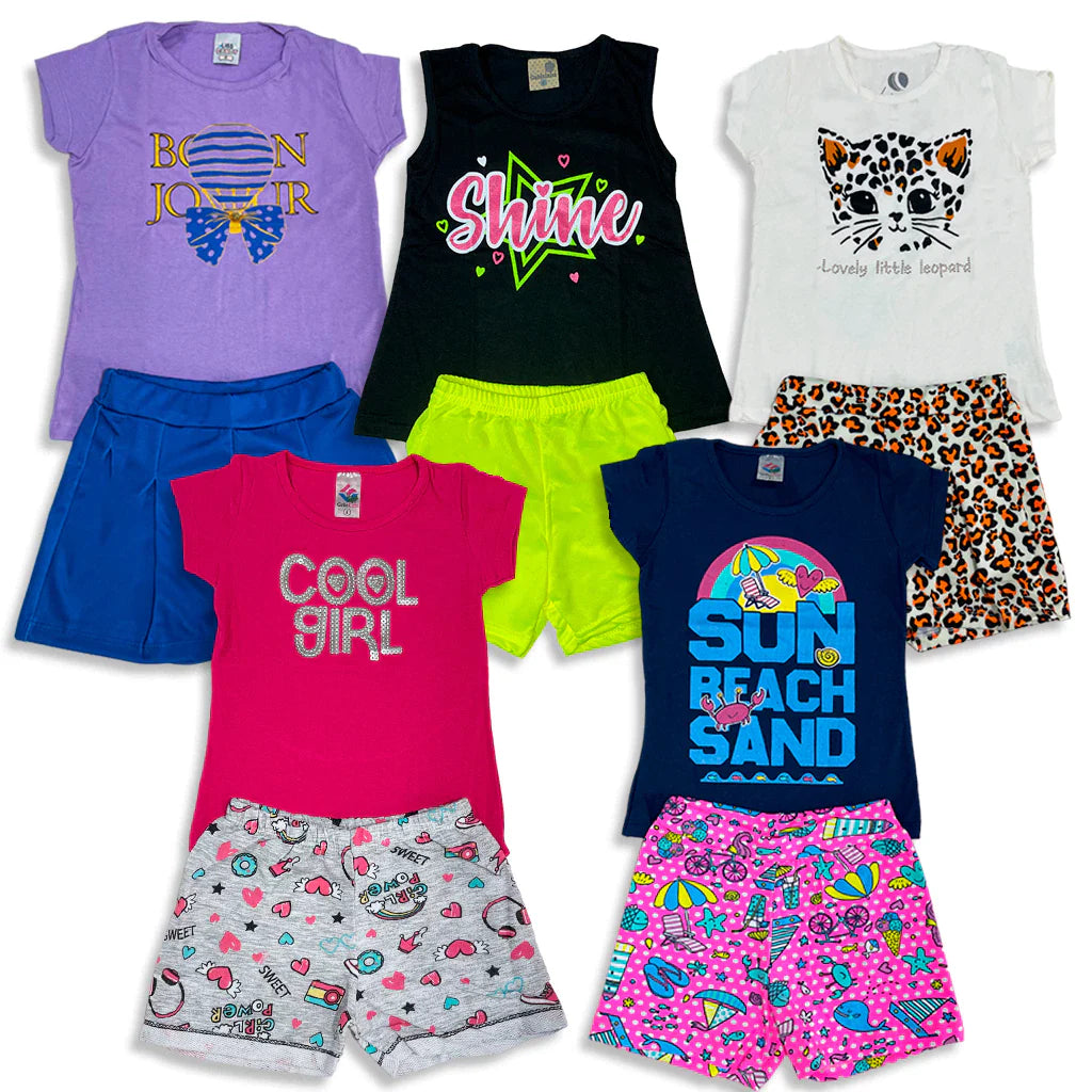 Kit 10 pieces 5 Children's Clothing Set - ASSORTED